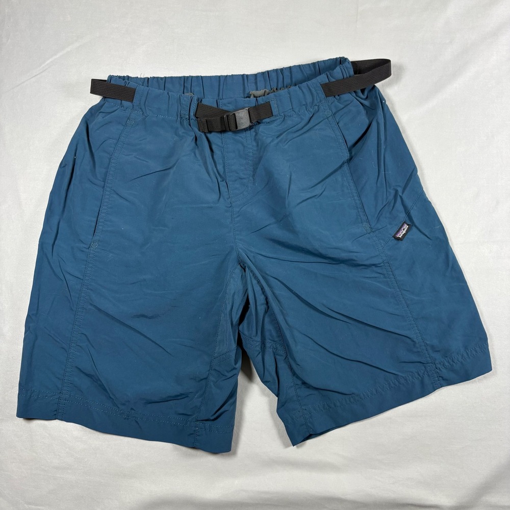 Patagonia Gi III Hiking Shorts Mens XS Blue Green Belted Nylon Outdoor 9" Inseam